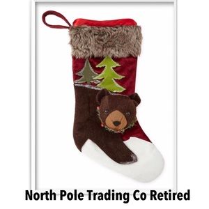 NEW Stocking North Pole Trading Co Bear - Vintage NWT